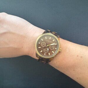 Michael Kors Jet Set MK5038 Tortoise Shell Acrylic 37mm Women's Watch
